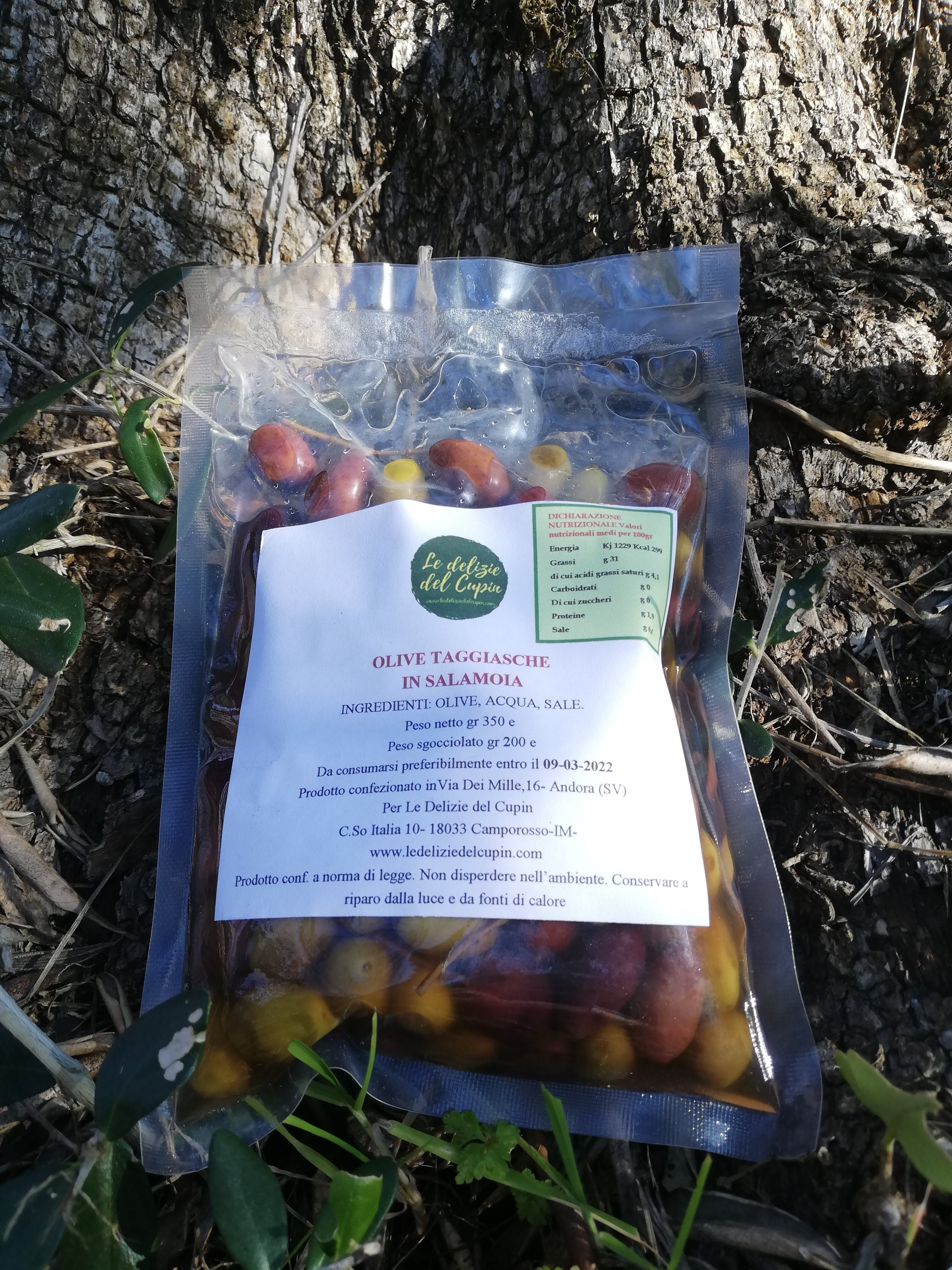 Olive 100% Taggiasche in Salamoia 200gr